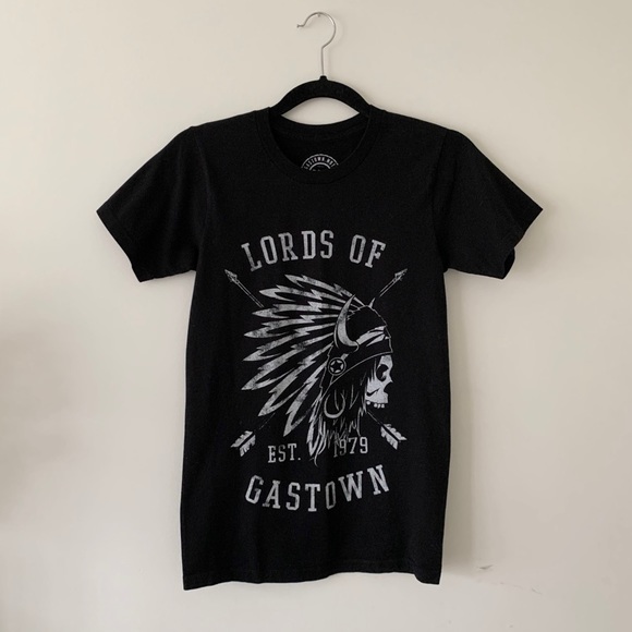Lords of Gastown Tops - Lords of Gastown Fitted Black Logo Tee XS